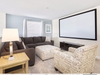 upstairs lounge with projection screen